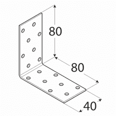 DOMAX KM 7 úhelník montážní C 80x80x40x2,0 černý