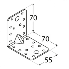 DOMAX KPL4 - úhelník s prolisem 70x70x55x2,0 mm