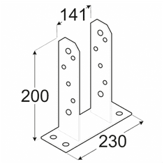 DOMAX PST 140 (141*200*5) Patka sloupku 140 typu "TT"