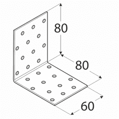 DOMAX KM8 - úhelník montážní 80x80x60x2,0 mm