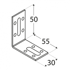 DOMAX KRD 1 - úhelník stavitelný 50x55x30x2,0 mm