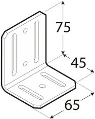 DOMAX KR 3 - úhelník stavitelný 75x45x65x4,0 mm