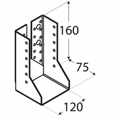 DOMAX WBZ 35 - trámová botka uzavřená 120x162x2,0 mm