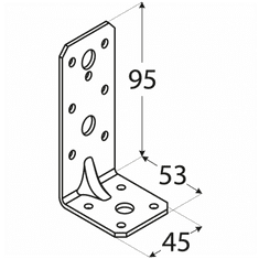 DOMAX KPK 11 - úhelník s prolisem 95x53x45x2,5 mm