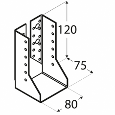 DOMAX WBZ 26 - trámová botka uzavřená 80x120x2,0 mm