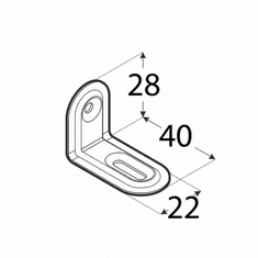 DOMAX FKS2 - Úhelník na nábytek 40x28x22x1,0 mm (bílý lak)