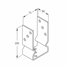 DOMAX PSOZ 70 Patka sloupku 71x150x60x4,0 mm