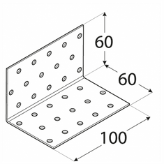 DOMAX KM6 - úhelník montážní 60x60x100x2,0 mm