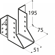 DOMAX WB13 - trámová botka51x195x75x2,0mm