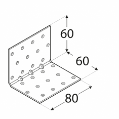 DOMAX KMP 6 - úhelník montážní s prolisem 60x60x80x1,5 mm