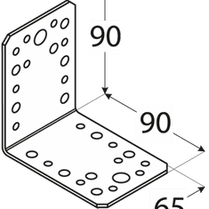 DOMAX KL4 - úhelník spojovací 90x90x65x2,5 mm