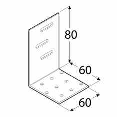 DOMAX KMR 1 - úhelník montážní stavitelný, levý 60x80x60x2,0 mm