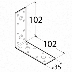 DOMAX KL6 - úhelník spojovací 102x102x35x2,5 mm