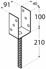 DOMAX PSL 90 U (91*310*100*4) Patka sloupku 90 typu "U" lehká