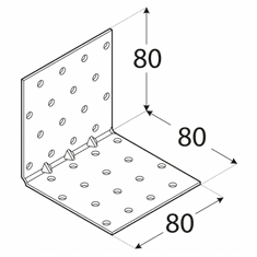 DOMAX KMP 9 - úhelník montážní s prolisem 80x80x80x1,5 mm