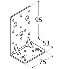 DOMAX KPK 12 - úhelník s prolisem 95x53x75x2,5 mm