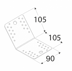 DOMAX KLR 5 úhelník 135° 105x105x90x2,5 mm