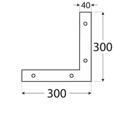 DOMAX NA4 - rohovnik 300x300x40x4,0 mm