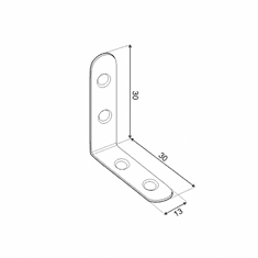 DOMAX FKW 30 Úhelník 30x30x13x2,0 mm (balení 4 ks.)