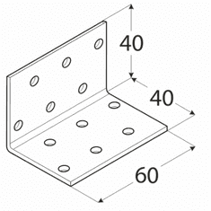 DOMAX KM2 - úhelník montážní 40x40x60x2,0 mm