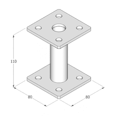 DOMAX PMF 80 Patka sloupku ZNO 80x80x100x5,0