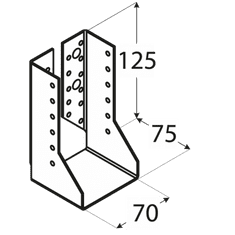 DOMAX WBZ 21 - trámová botka uzavřená 70x125x2,0 mm