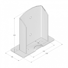 DOMAX PSD 140 Patka sloupku 142x200x3,0