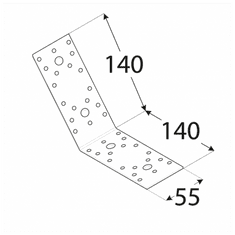 DOMAX KLR 6 úhelník 135° 140x140x55x2,5 mm