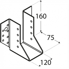 DOMAX WB35 - trámová botka 120x160x75x2,0 mm