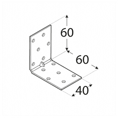 DOMAX KMP 4 - úhelník montážní s prolisem 60x60x40x1,5 mm