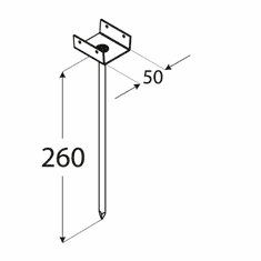 DOMAX PD 260/50 T podpěrka střešních latí 50x55x260x1,5 mm