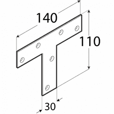 DOMAX KT 140 - spojka typu "T" 140x110x30x2,0 mm