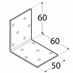 DOMAX KM18 - úhelník montážní 60x60x50x2,0 mm