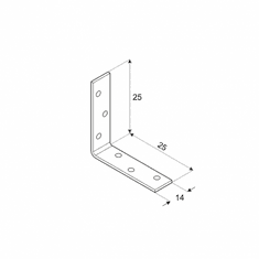 DOMAX KW 25 Úhelník 25x25x14x1,5 mm