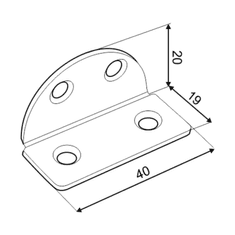 DOMAX KSZ 1 Úhelník 40x19 mm