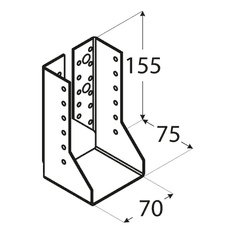 DOMAX WBZ 22 - trámová botka uzavřená 70x155x2,0 mm