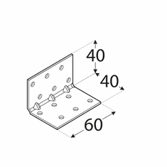 DOMAX KMP 2 - úhelník montážní s prolisem 40x40x60x1,5 mm