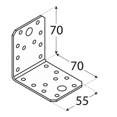 DOMAX KL2 - úhelník spojovací 70x70x55x2,5 mm