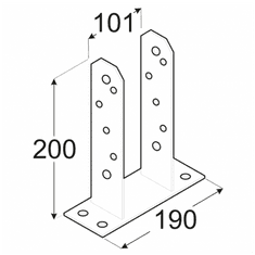 DOMAX PST 100 (101*200*5) Patka sloupku 100 typu "TT"