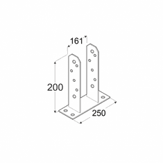 DOMAX PST 160 (160*200*5) Patka sloupku 160 typu "TT"