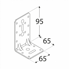 DOMAX KPK 21 - úhelník s prolisem 95x65x65x2,5 mm