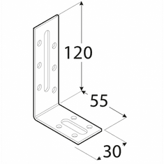 DOMAX KRD 4 - úhelník stavitelný 120x55x30x2,0 mm