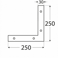 DOMAX NA3 - rohovnik 250x250x30x3,0 mm