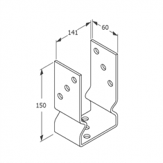 DOMAX PSOZ 140 Patka sloupku 141x150x60x4,0 mm