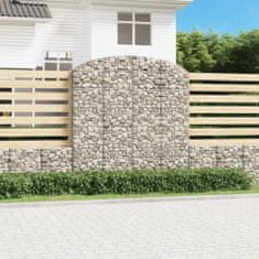 Vidaxl Klenutý gabionový koš 200 x 30 x 200/220 cm pozinkované železo