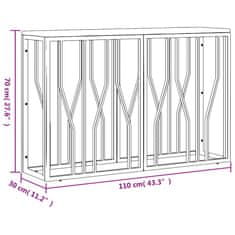 Vidaxl Konzolový stůl zlatý nerezová ocel a masivní recyklované dřevo