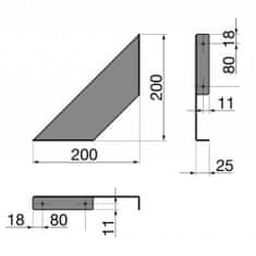 Walteco Konzole Flo, 20 x 20 cm, matná černá