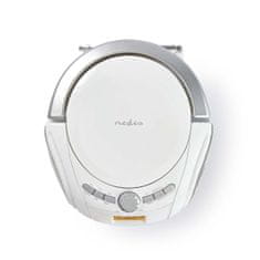 Nedis přenosný přehrávač 9 W / CD / rádio / Bluetooth / USB / AUX bílý