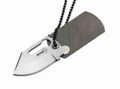 Böker Plus 01BO210 Dog Tag zavírací nůž na krk 4,3 cm, šedá, titan, řetízek