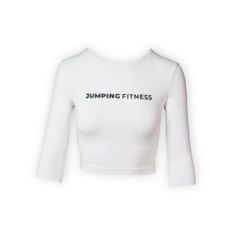 Jumping® Fitness Bílý CROP TOP s dlouhými rukávy Velikost: S